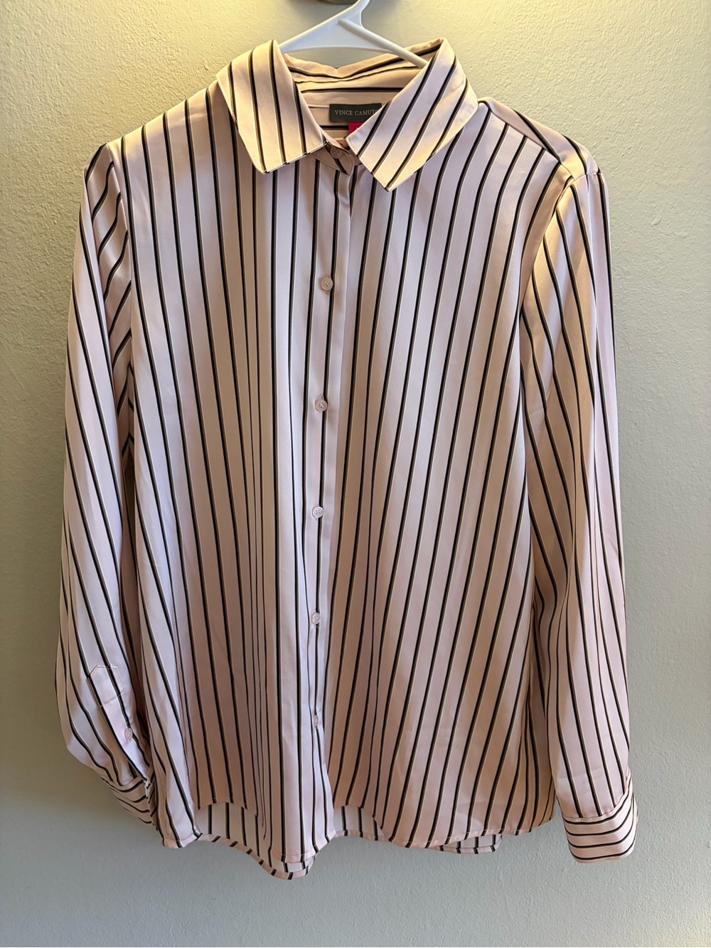 Vince Camuto Blush Pink Vertical Stripe Button-Down Shirt